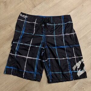 Billabong Surf Board Shorts Men's Size 33 Blue Black Platinum X Stretch Swim